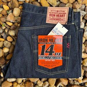 The Iron Heart 888s-142 Selvedge Size 38 x 33 Indigo Denim Med High Rise Jeans